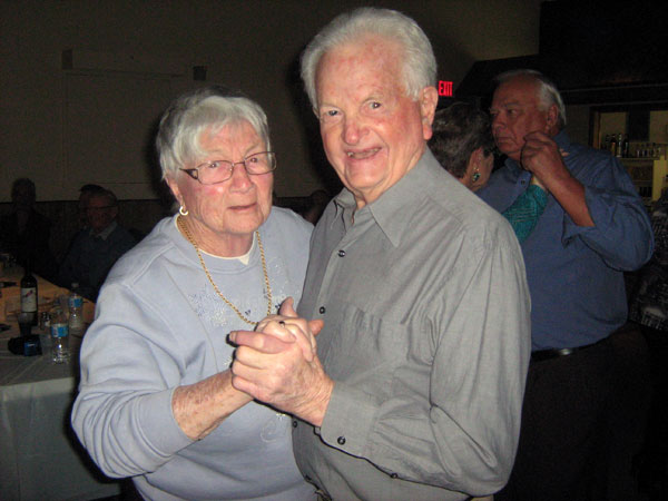 Helen Cassidy and brother Harold kicking up their heels on the dance floor - 30 January 2016. Photo by Mary Tubman